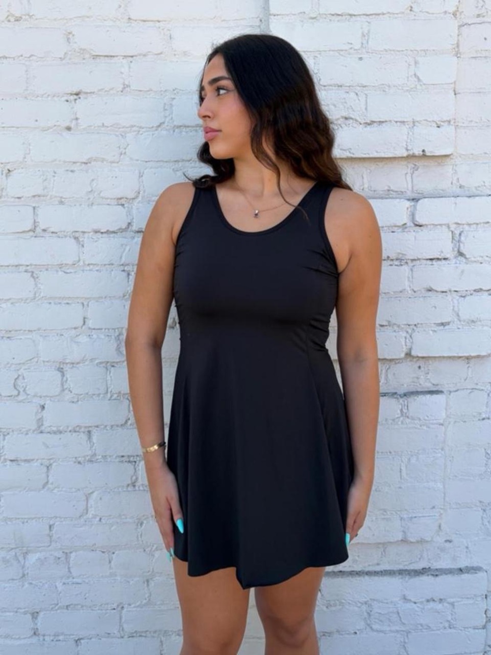 DSG black mini tennis pickleball dress sz L #athletic #preppy #pickleball #sport